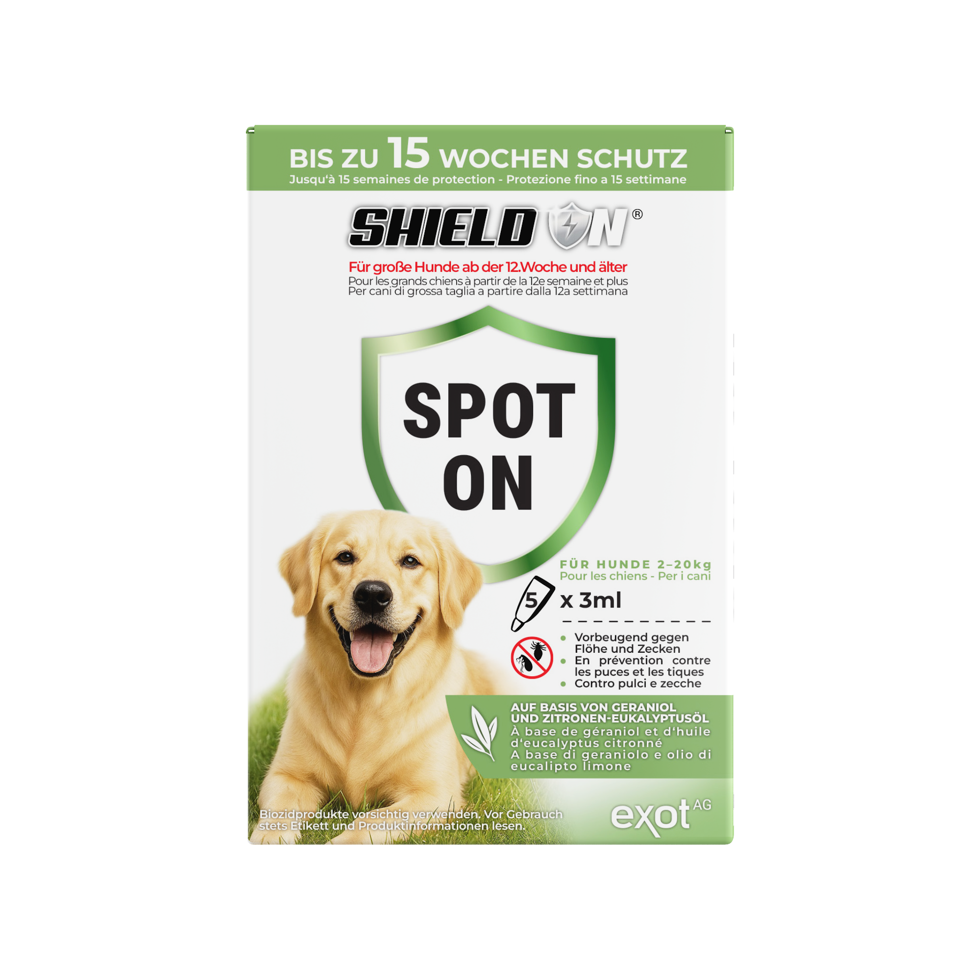 Spot-On Floh- und Zeckenbehandlung für große Hunde